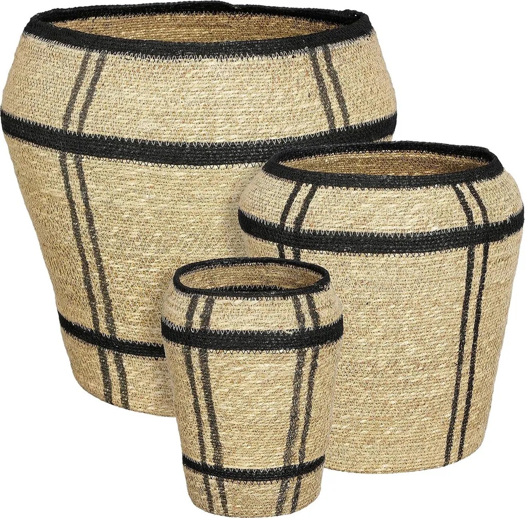 Mica Decorations Lot de 3 Corbeilles de Rangement H38 cm en Herbier