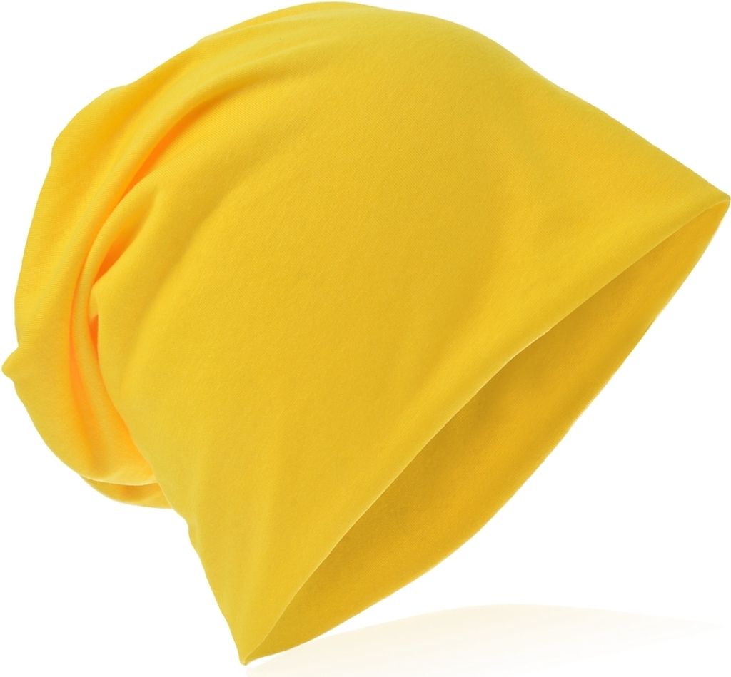Beanie Muetze Unifarbe Gelb Produktbild 