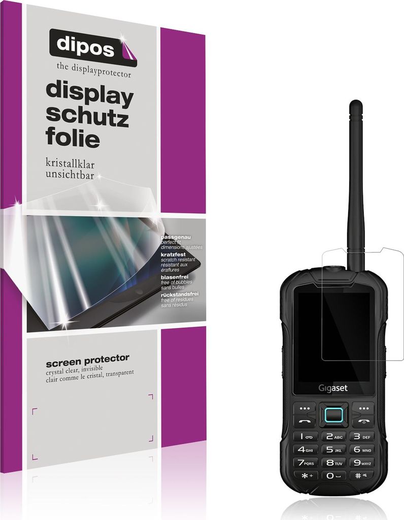 4x Schutzfolie für Gigaset GLX8 klar Displayschutzfolie Folie Display Schutz dipos