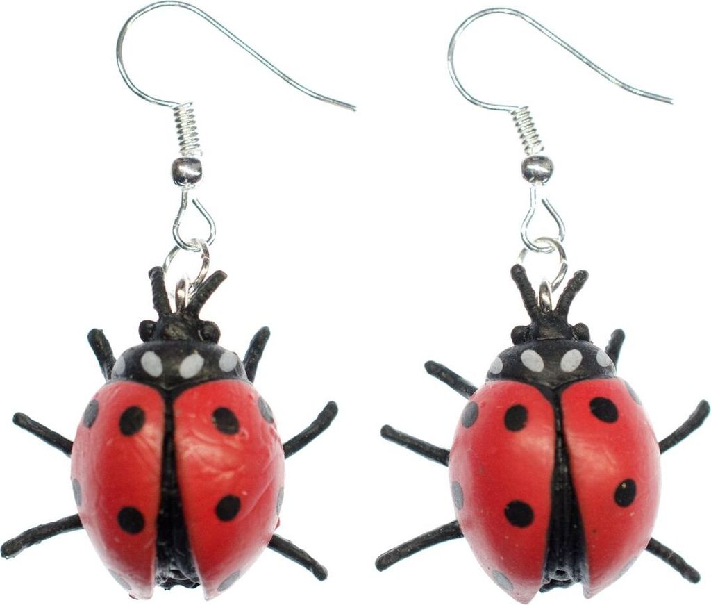 Marienkäfer Ohrringe Miniblings Hänger Gummi 25mm Insekten rot Käfer