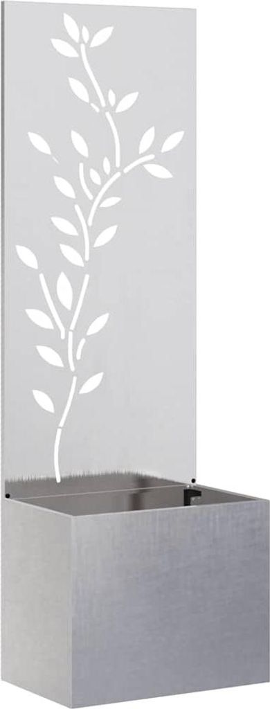 Möbel Blumentopf mit dekorativem Paneel Silber 50 x 140 cm Edelstahl - Leinwandbilder 876480