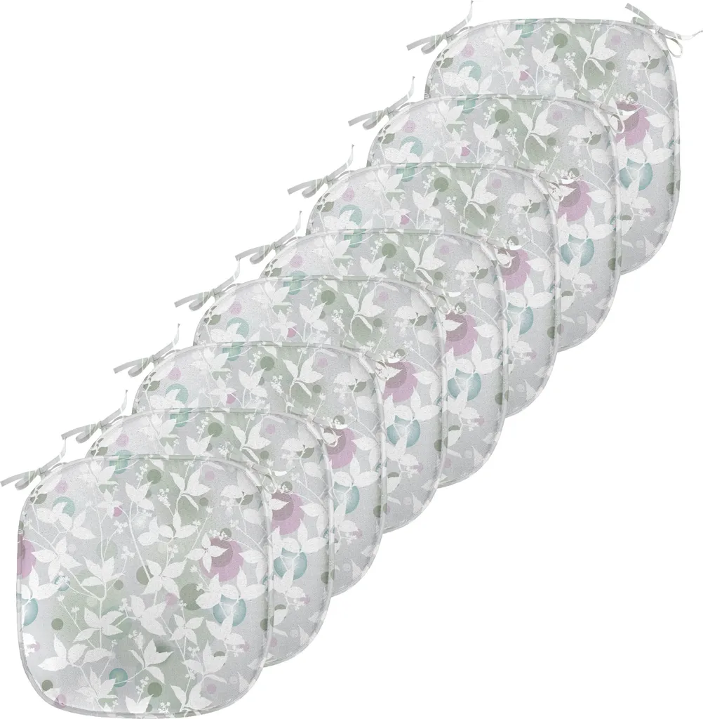 Coussin chaise anti-tache lot de 8 pour salle à manger motif fleuri