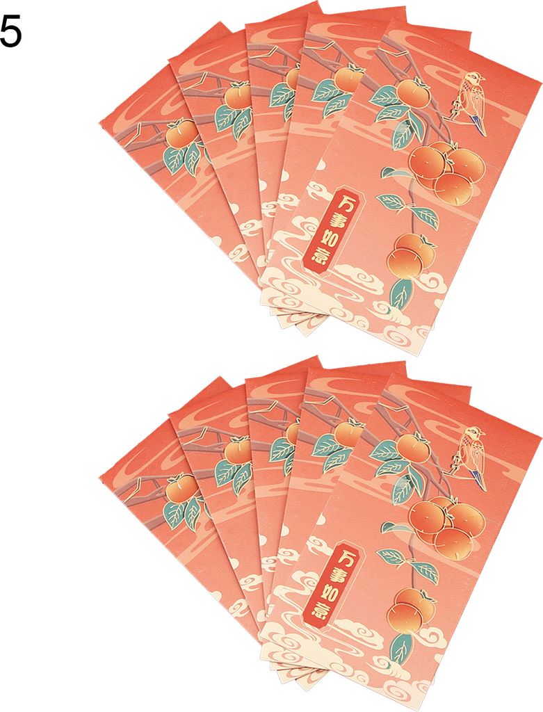 10pcs traditionelles Rechteck Lucky Money Bag Papa Besucher Verwandte Neujahr Red Envelope für besondere Anlässe-5