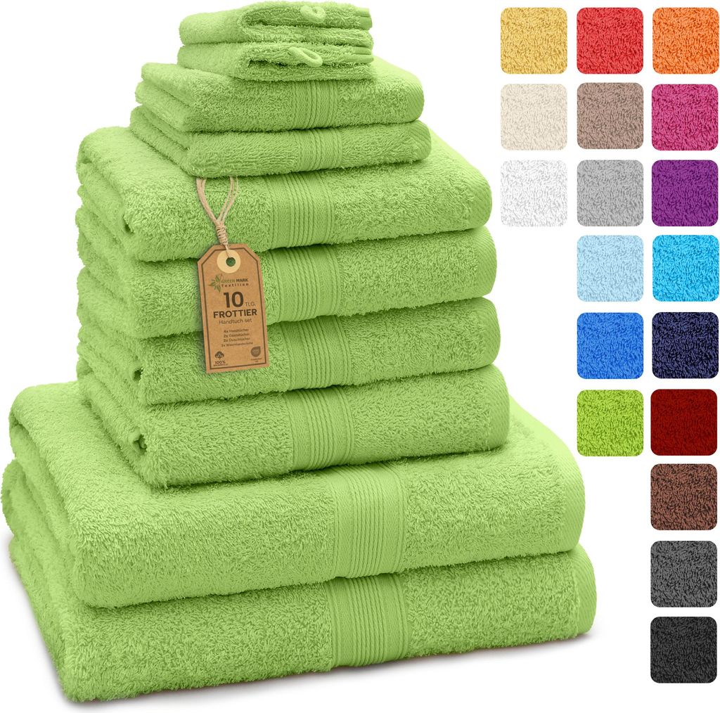 Frottier Handtuch-Set, 4X Handtücher, 2X Duschtücher, 2X Produktbild 