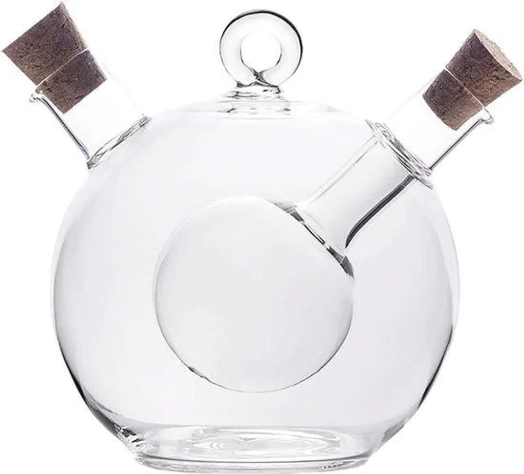 Service à Huile et Vinaigre 2 en 1 Verre pour Assaisonnement de Table 350ml