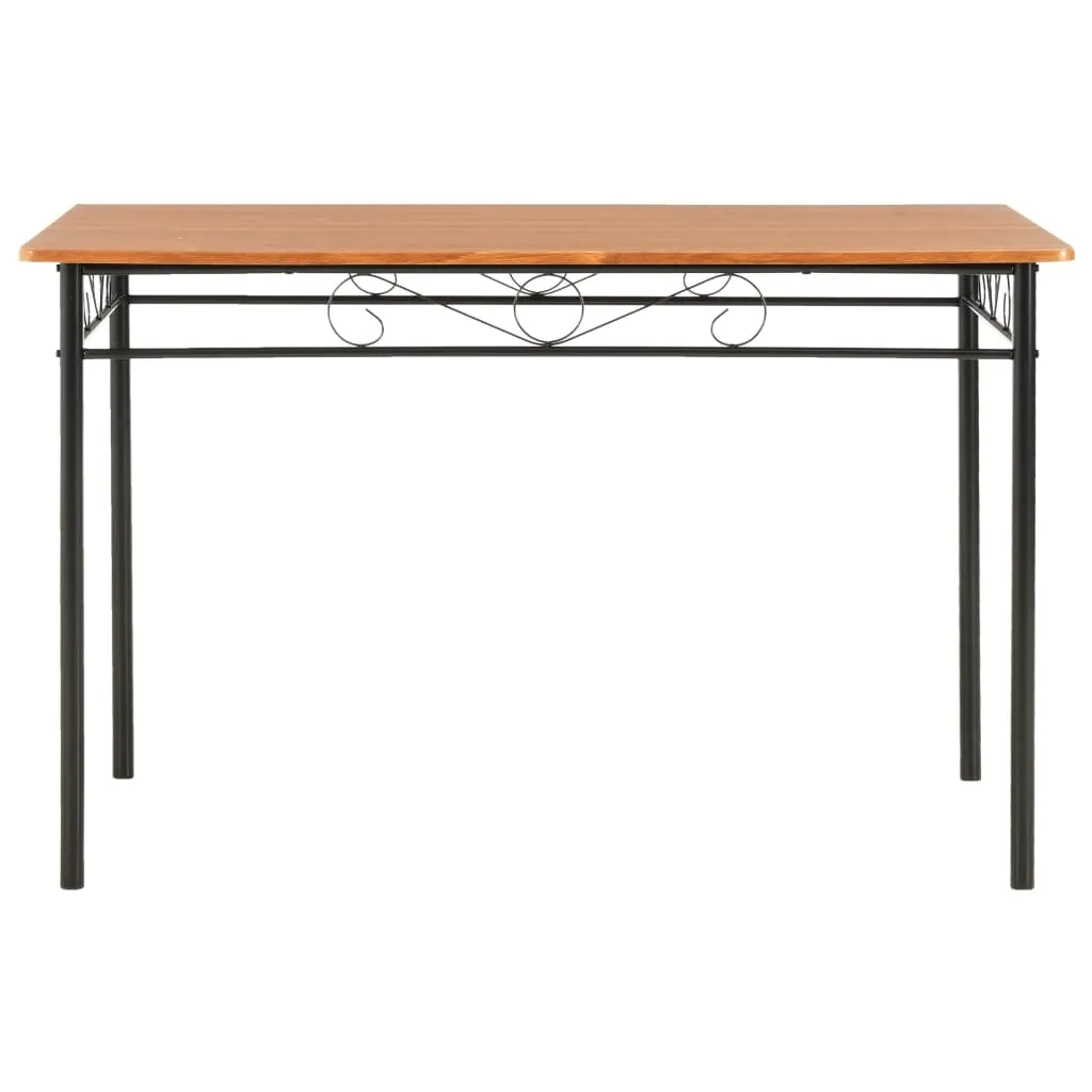 Table de repas marron 120x70 cm en MDF résistant et design minimaliste
