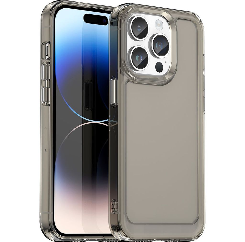 Mobigear Crystal iPhone 15 Pro Max Hülle Flexibles TPU Backcover - Grau