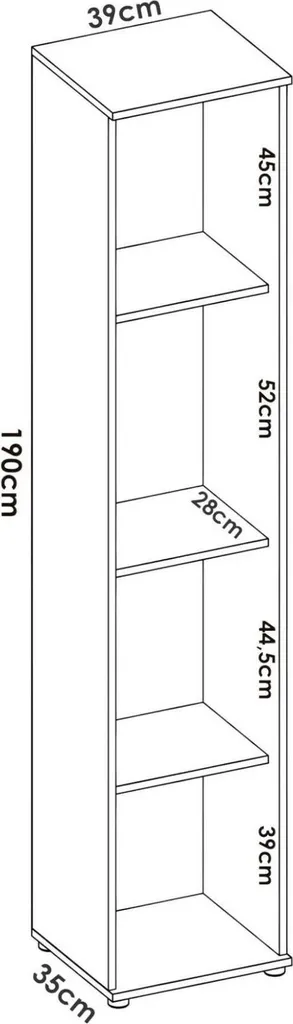 Armoire Blanche Haute 190 cm Multi-usage avec 3 Étagères Robustes