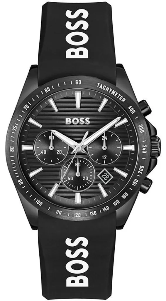 Chronographe Hugo Boss Strike 1514289 - Montre homme noire en silicone
