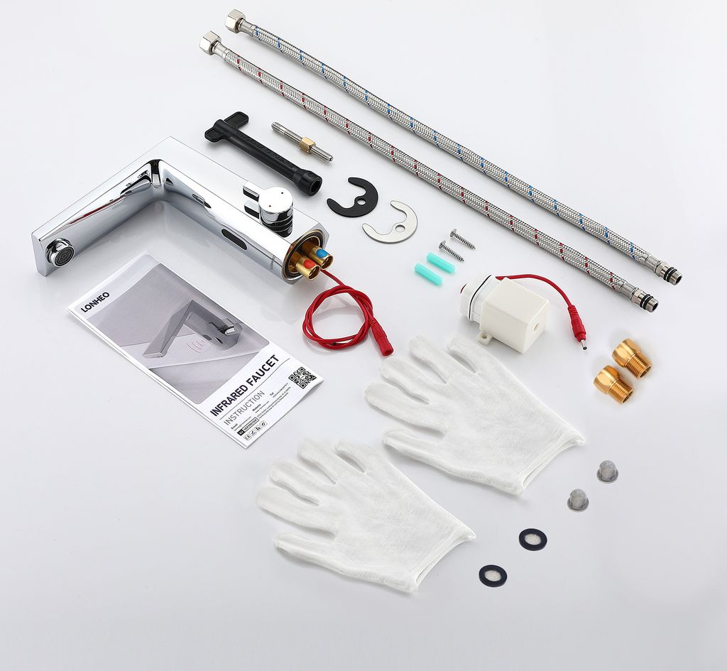 Lonheo Infrarot Sensor Wasserhahn Chrom Bad Automatik Produktbild 9