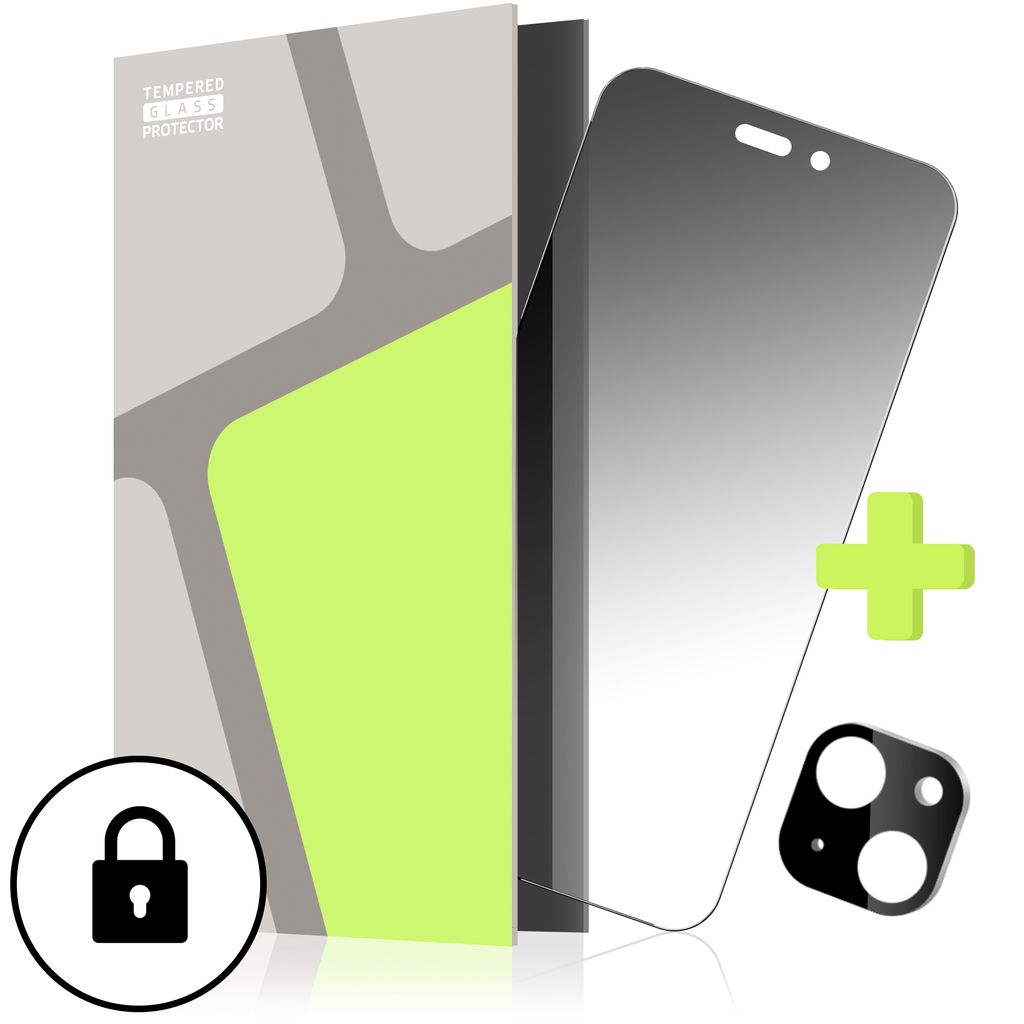 Gehärteter Glasschutz für iPhone 15, PRIVACY GLASS Kameraglas