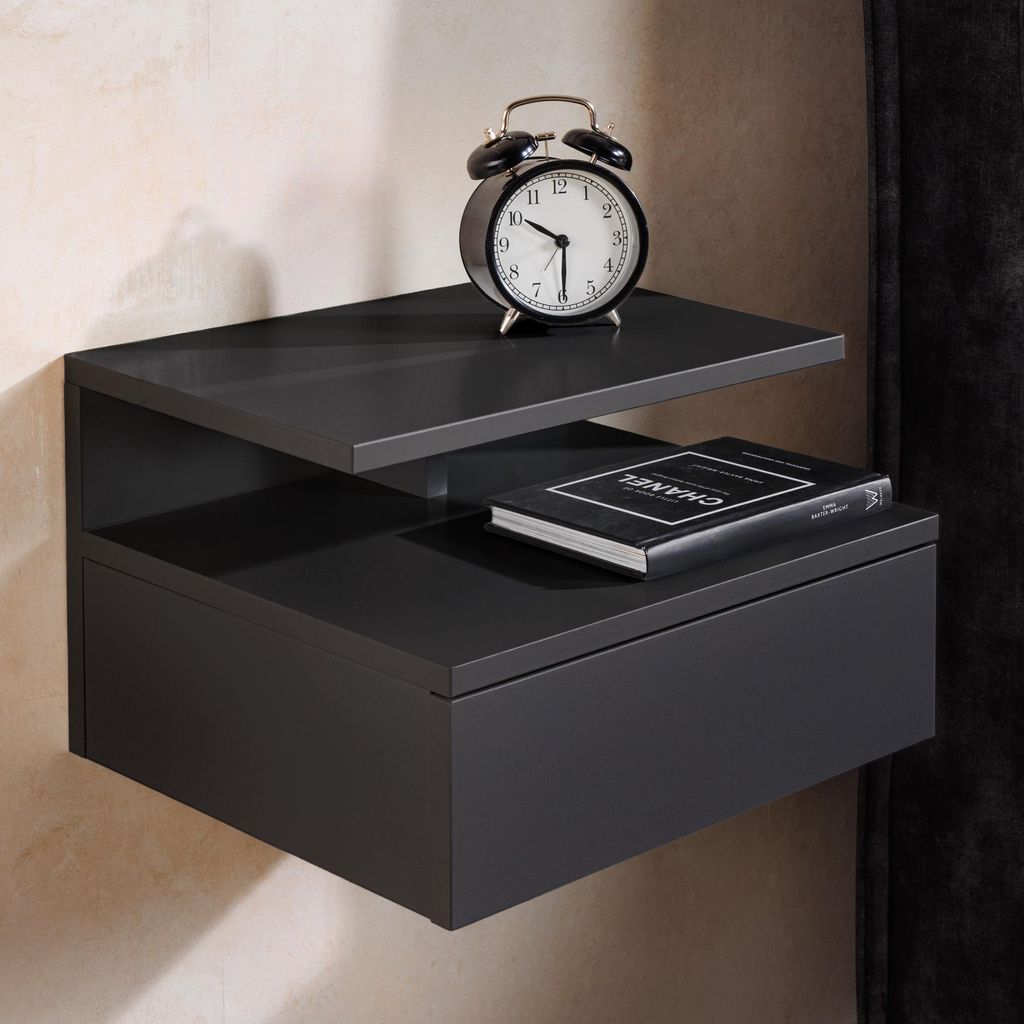 riess-ambiente Hängender Nachttisch FLOATING 35cm schwarz Produktbild 
