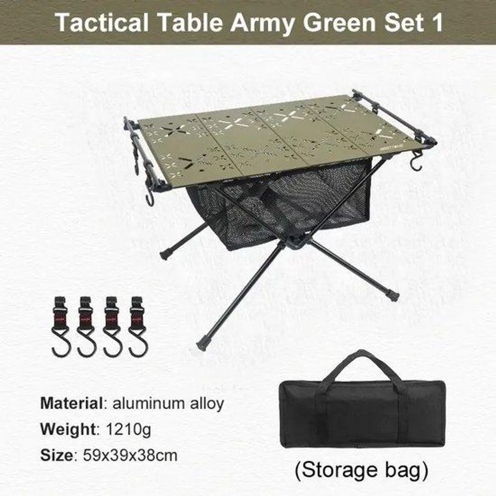 Klappbare Campingtafel Armygrün 59x39x38 cm