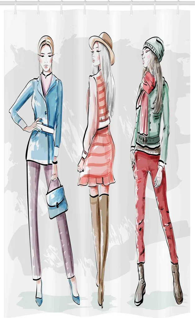 Tenda Doccia 120x180 ABAKUHAUS Alta Definizione - Sketch Moda Donna