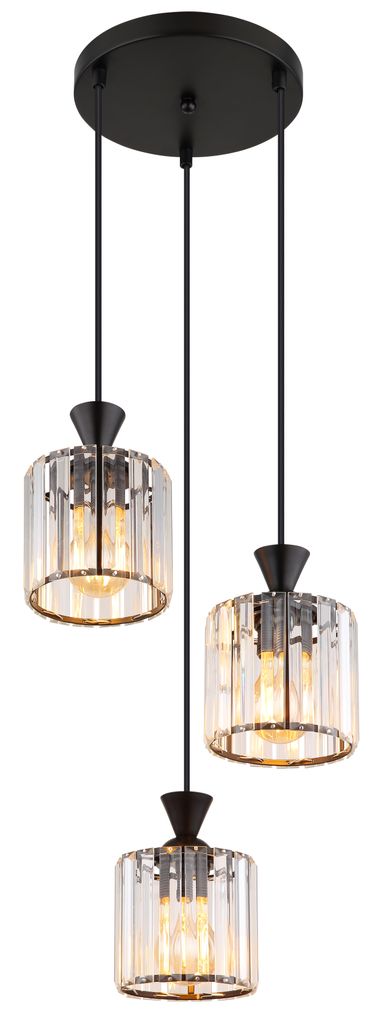 Globo Lighting|Hängeleuchte Metall schwarz matt, 3x E27