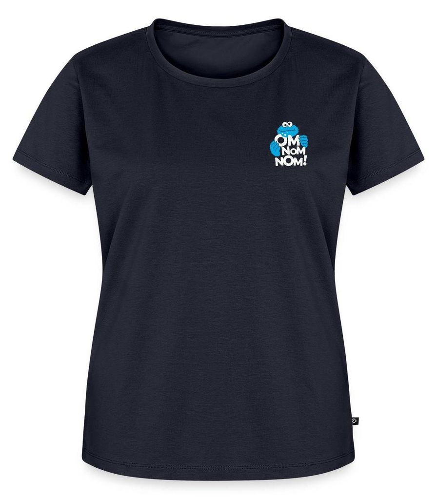 Spreadshirt Sesamstraße Krümelmonster Om Nom Nom Klein Frauen Premium T-Shirt, 4XL, Navy