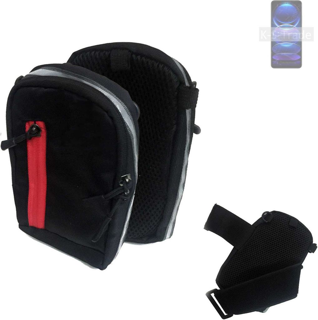 K-S-Trade Outdoor Gürteltasche Holster Umhängetasche kompatibel mit Xiaomi Redmi Note 12 Explorer schwarz Handy Tasche Case travelbag Schutz Hülle