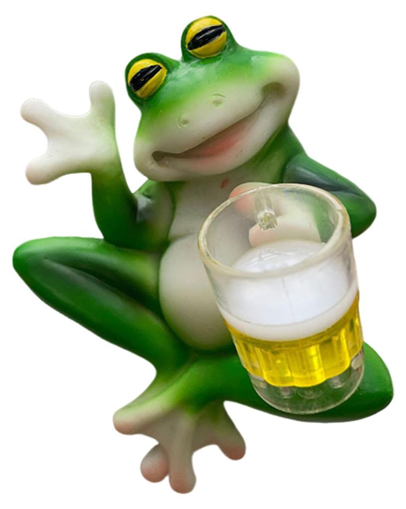 Miniatur-Froschfigur, Garten-Trinkkfroschstatue, Pflanzkübel-Frosch aus Kunstharz, Dekoration für Blumentopfrand, Balkon, Garten