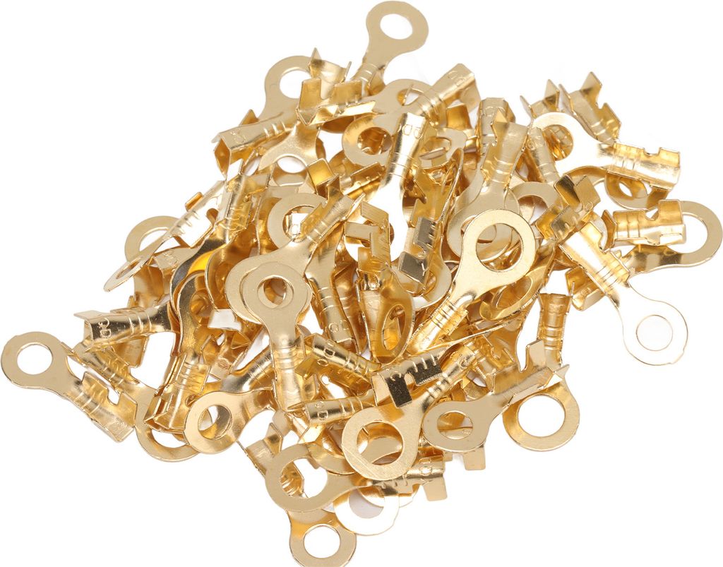 150PCS Ringkabelschuhe Sortiment Messing Elektrische Kabelschuhe mit Aufbewahrungsbox M3 M4 M5 M6 M8 M10