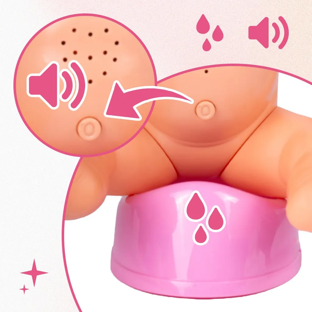 Poupée Educative 35cm pour Calmer les Enfants avec Sons et Tétine Adaptée