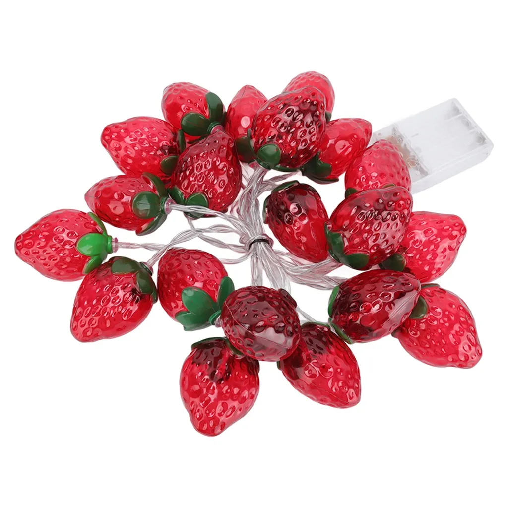 Guirlande lumineuse Noël fraise 3m 20 LED pour décoration de table fête