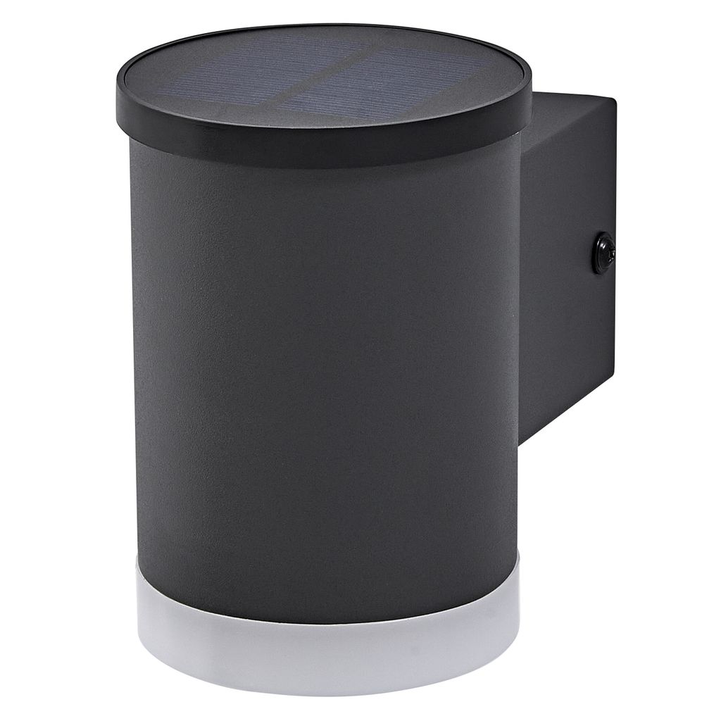 OSRAM 4099854455834 Solarbetriebene Leuchten zur einfachen Wandmontage, mit dunkelgrauem Edelstahlgehäuse 0.50 W 50 lm