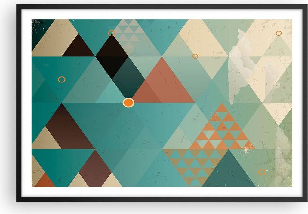 Gerahmtes Poster - Schwarzer Rahmen - Abstraktion modern - 91,5x61 cm - Wand Bild - Wanddeko - Wandbilder - Kunstposter - Wandposter - Bilderrahmen...