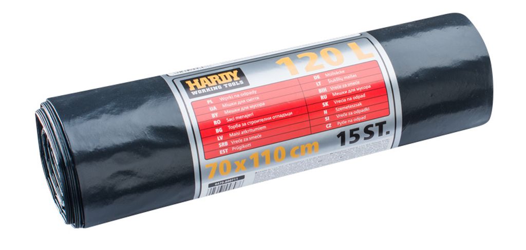 Hardex LDPE-Baustellensäcke 120L ExtraFlex 15Stk. auf Rolle