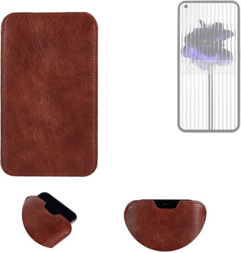 K-S-Trade Schutzhülle Handyhülle kompatibel mit Nothing 1 Handytasche Kunstleder Sleeve in braun