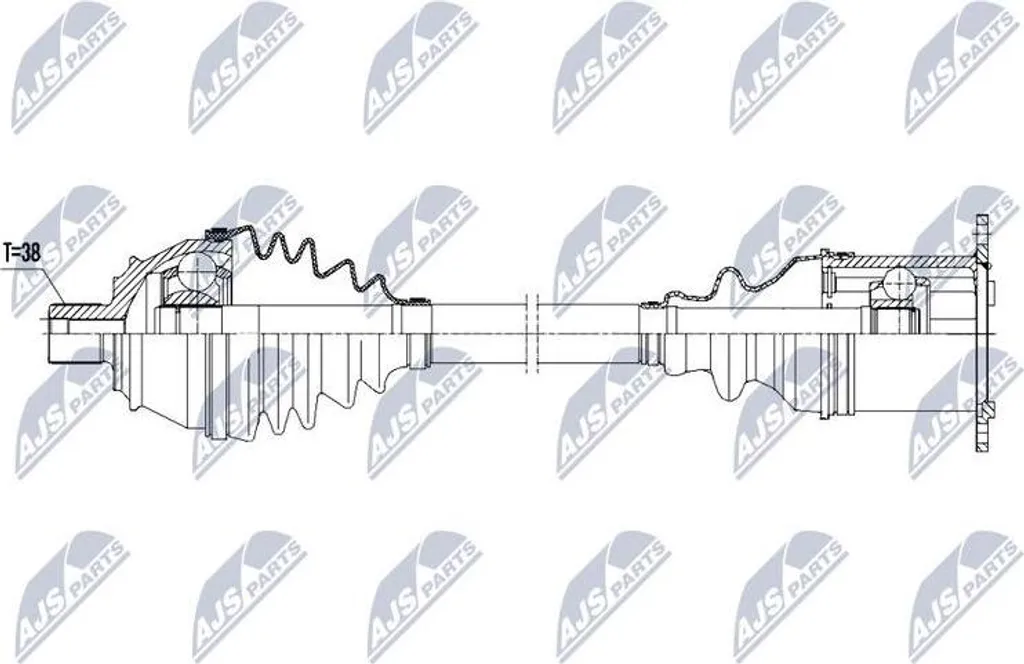 Cardan NTY NPW-AU-021 Arbre d'entraînement OE 4F0407272N pour Audi A6 A8
