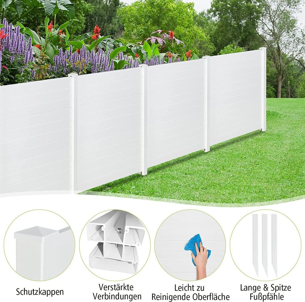 COSTWAY 2er Set Zaun, Steckzaun Gartenzaun, Produktbild 4