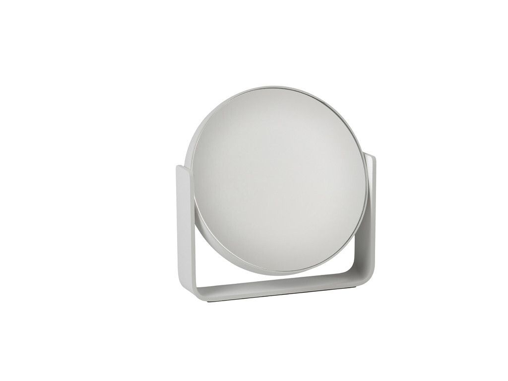 Zone Denmark Tischspiegel Ume, Kosmetikspiegel, Spiegel, 5-fach Vergrößerung, Aluminium Lackiert / Glas, Soft Grey, 28225