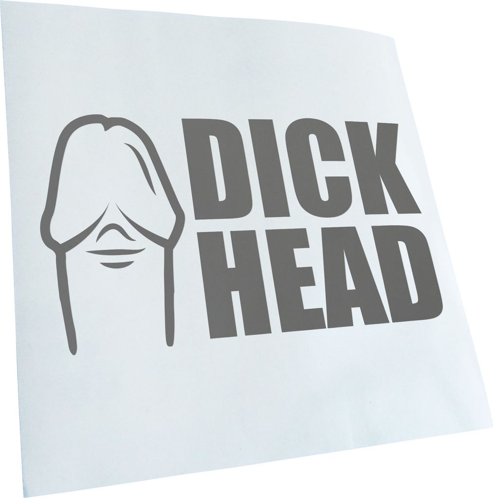 Kiwistar - Autoaufkleber - Dickhead Dick Head - Grau - 50x28cm - Aufkleber für Auto, Laptop, Fahrrad, LKW, Motorrad mehrfarbig JDM Decal Racing