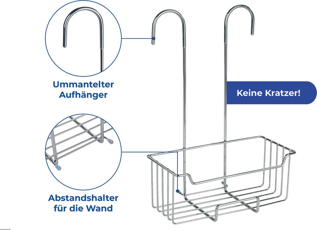 WENKO Milo Duschkorb Edelstahl Produktbild 9