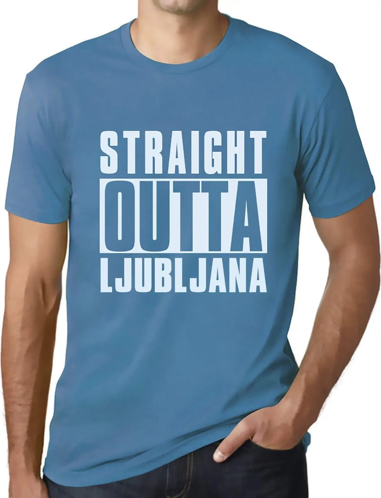 Herren Grafik T-Shirt Direkt aus Ljubljana – Straight Outta Ljubljana – Öko-Verantwortlich Vintage Jahrgang Kurzarm Lustige Druck Geburtstag G...