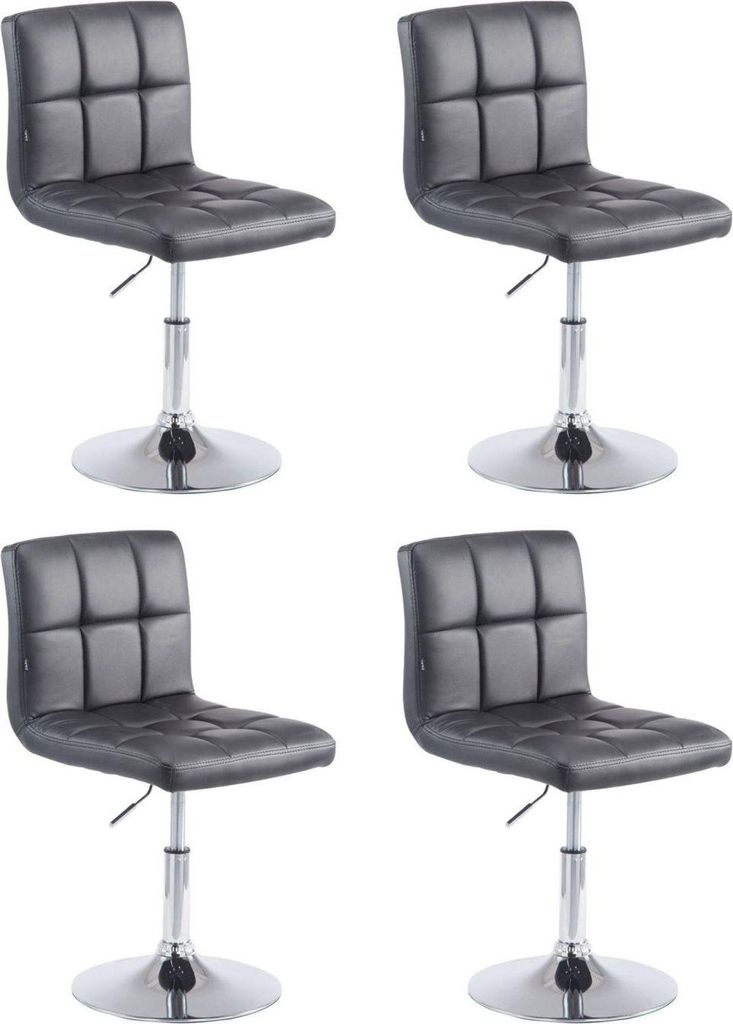 4-teiliges Lounge-Set – bequemes, solides Set – Kunstleder, schnell zu reinigendes Design | Farbe: Schwarz