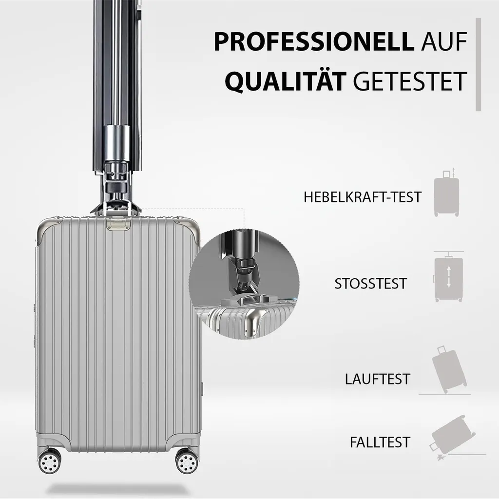 Set de Valises de Voyage AEON Argent S/M Idéal pour Avion et Train TSA - 3