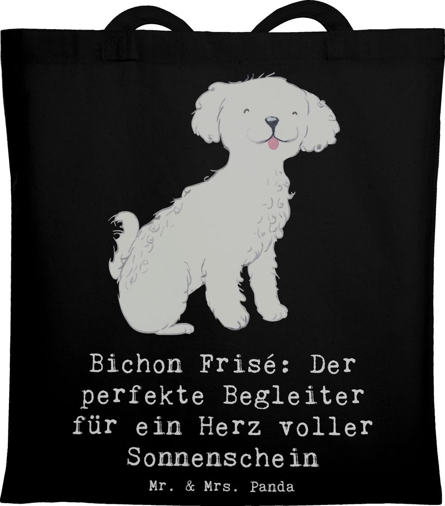 Mr. & Mrs. Panda Schultasche Bichon Frisé Freude - Schwarz - Geschenk, Hund, Hunde, Hundeliebhaber, Tote Bag, Hundeerziehung, weiße, Hunderasse, ...