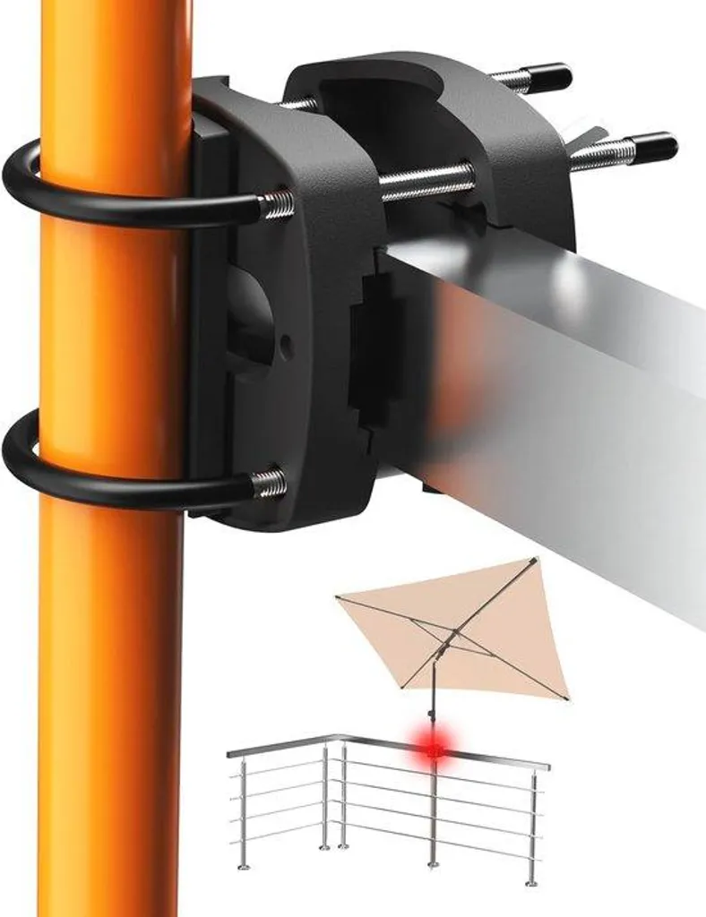 Fixation Parasol Balcon sans Percer - Gain de Place pour Terrasse