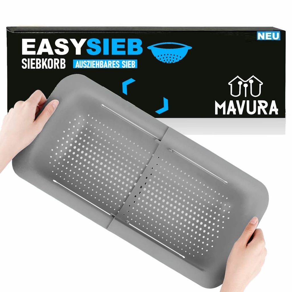 EASYSIEB Spülbeckensieb Abtropfsieb Siebkorb Waschbecken Abflusssieb ausziehbar