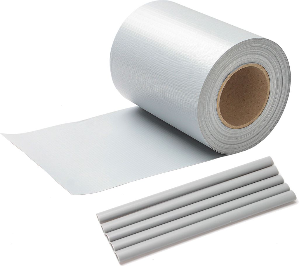 Faziango 1 Rollen PVC Sichtschutzstreifen 70m x 19cm Sichtschutzfolie mit 60 x Befestigungsclips für Gartenzaun, Balkon Grau