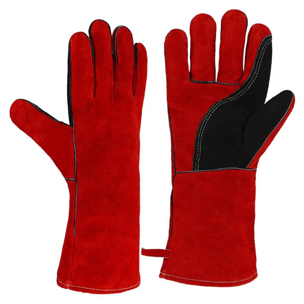 Grillhandschuhe, hitzebeständige Schweißerhandschuhe, feuerfeste Handschuhe, Handschuhe für Backofen/Grill/Kamin/Herd/Topfhalter/hochwertige/bis...