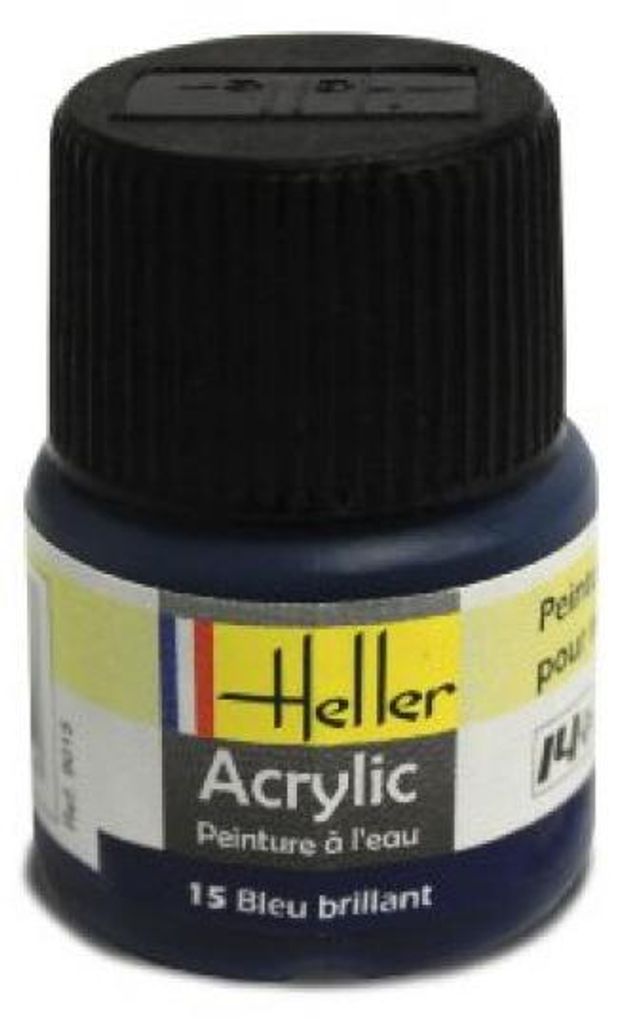 Heller 9015 Acrylfarbe 015 Blau glänzend 12ml Modellbaufarbe