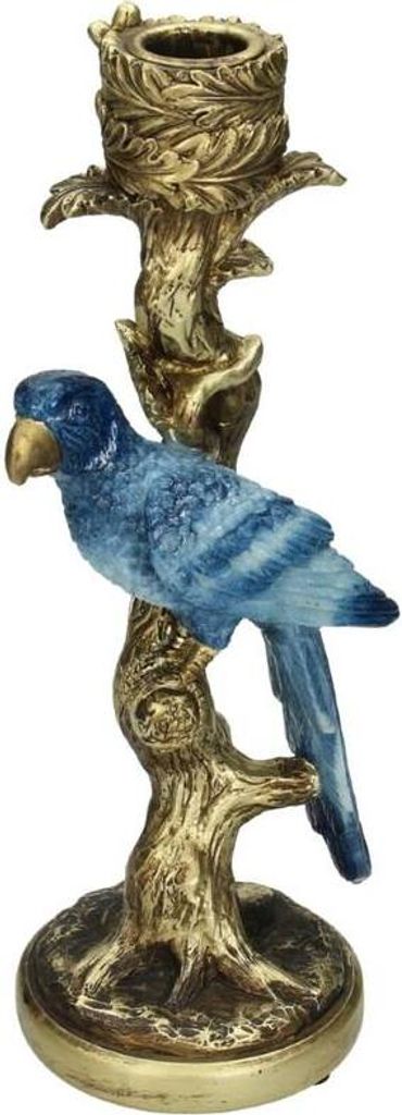 Kerzenhalter - Blauer Papagei ↑ 26 cm