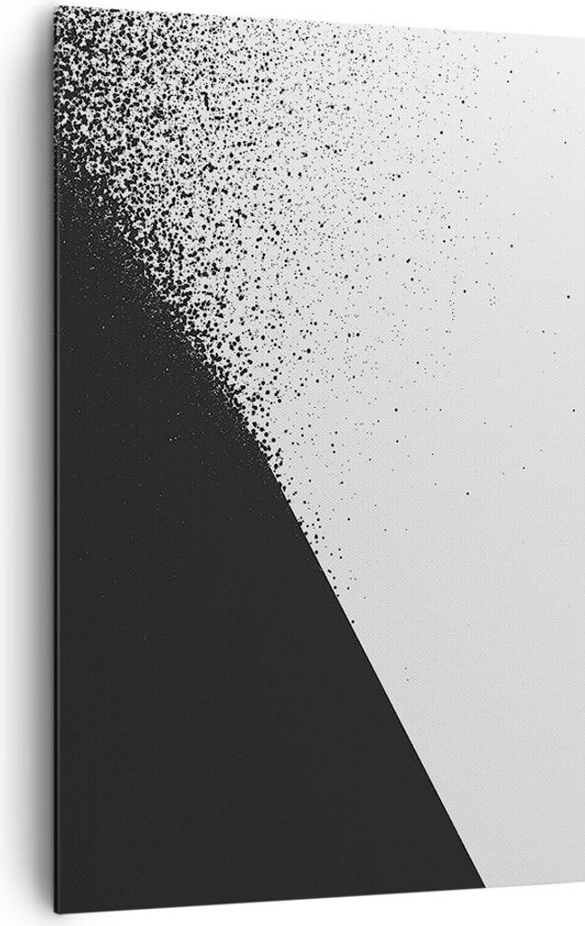 Bild auf Leinwand - Leinwandbild - Einteilig - Schwarzweiß Hintergrund Geometrie - 80x120cm - Wand Bild - Wandbilder - Leinwanddruck - Wanddekorat...