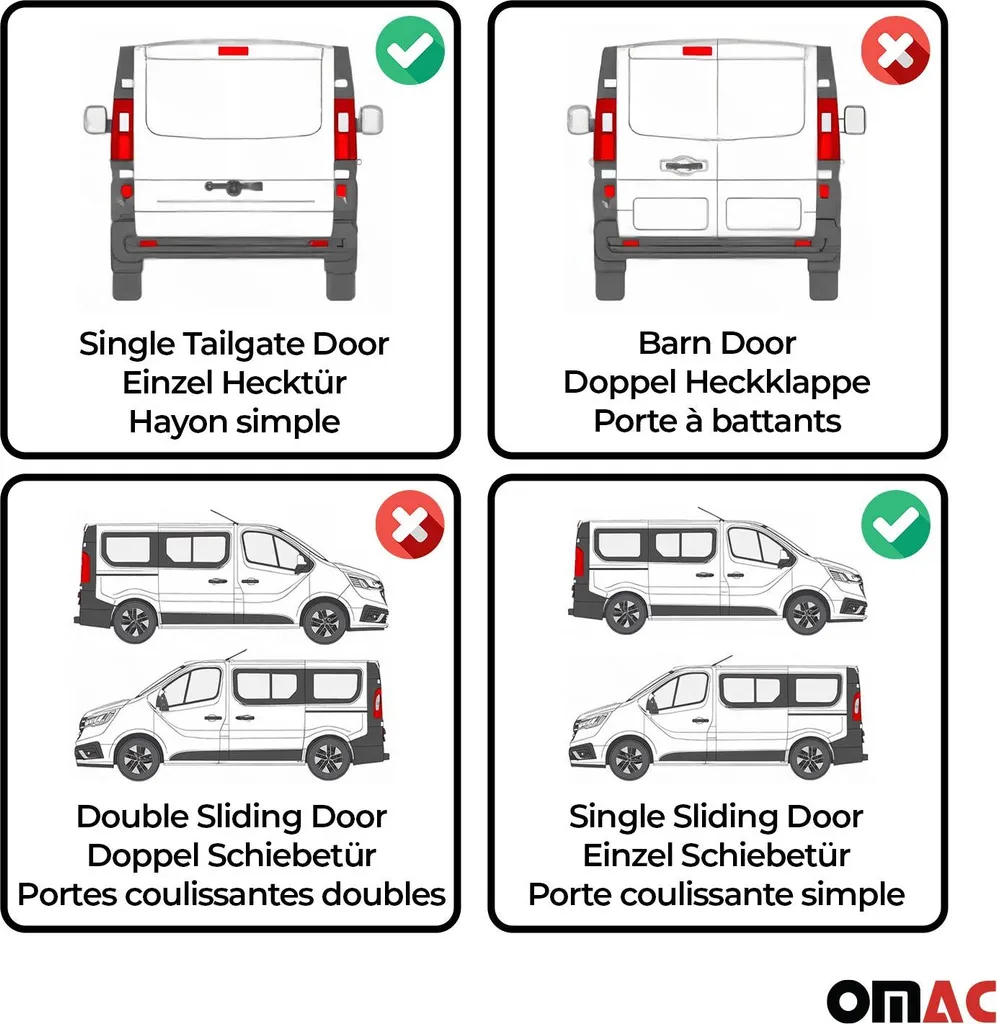 Tendine Parasole Renault Trafic 2014-25 L1 - Protezione Bimbi Rossa - 4