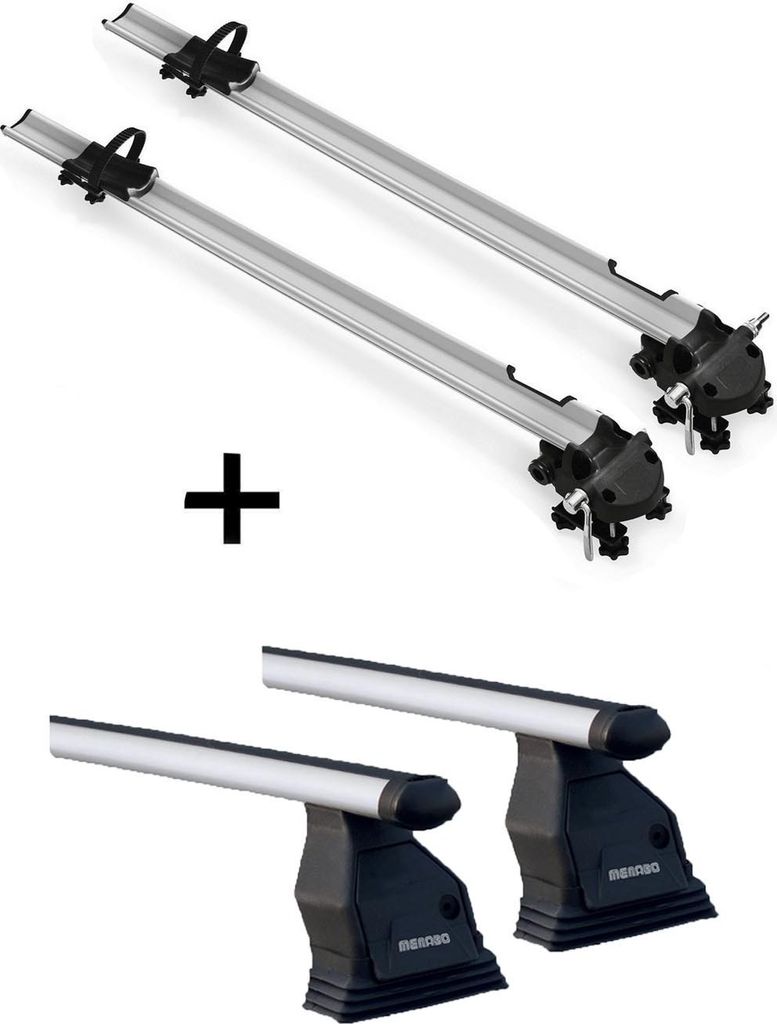 2x Fahrradträger Bike Pro + Dachträger Menabo Tema kompatibel mit für Mercedes E-Klasse W211 2002-2009