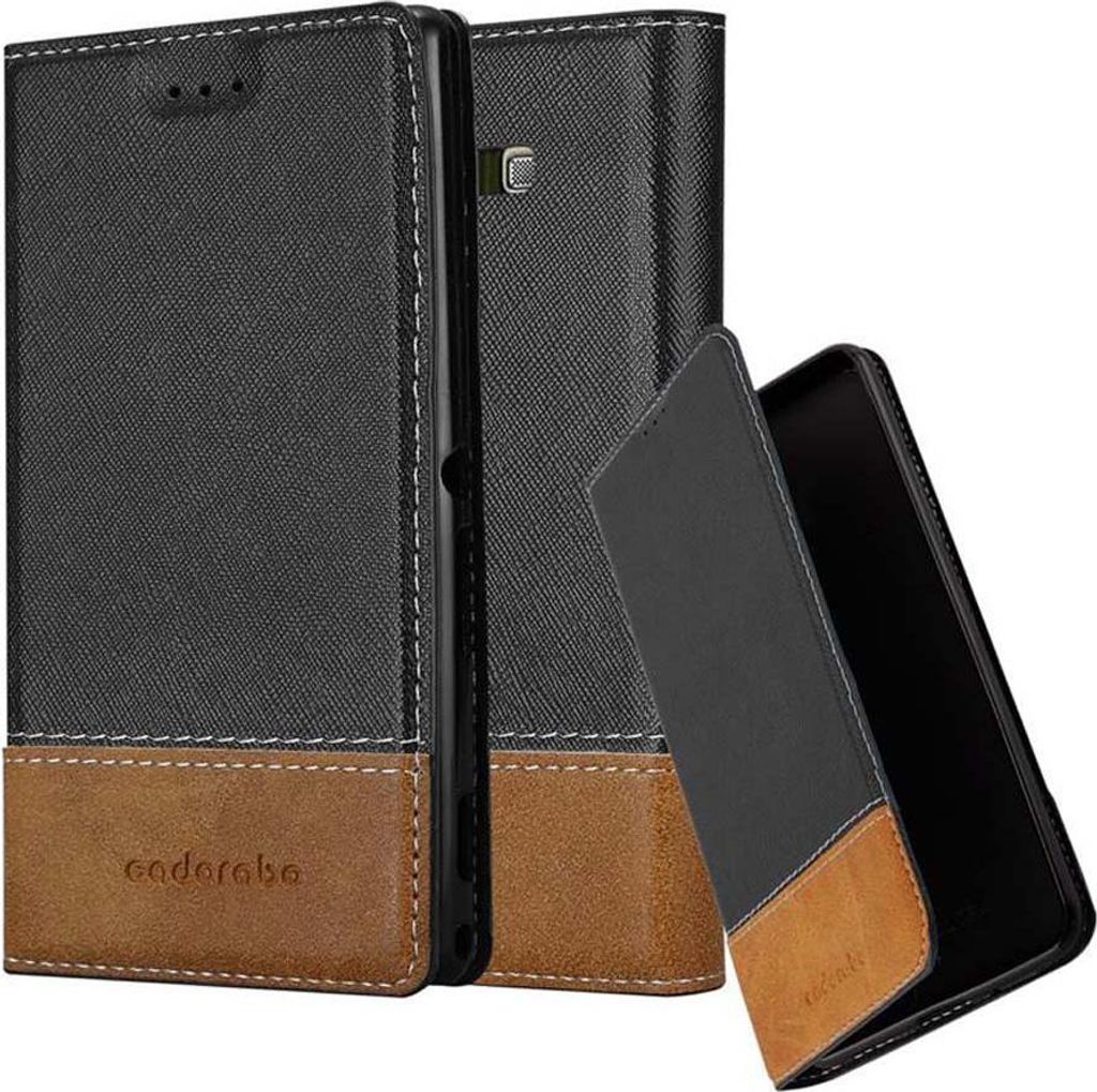 Cadorabo Hülle für Samsung Galaxy A7 2015 Schutzhülle in Schwarz SHandyhülle Book Case Etui Kunstleder