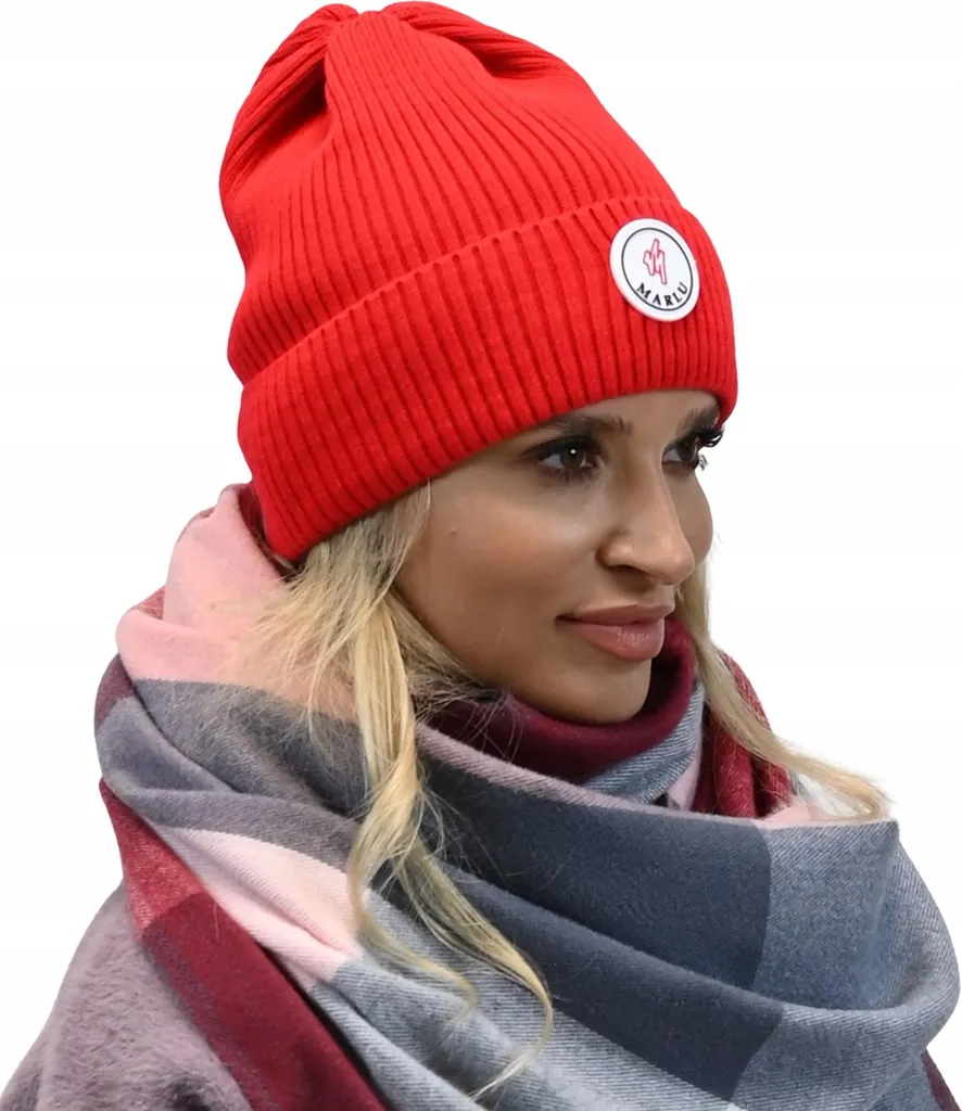 Cappello Donna a Coste Rosso n1 | Berretto Lana Invernale Made in Italy - 1