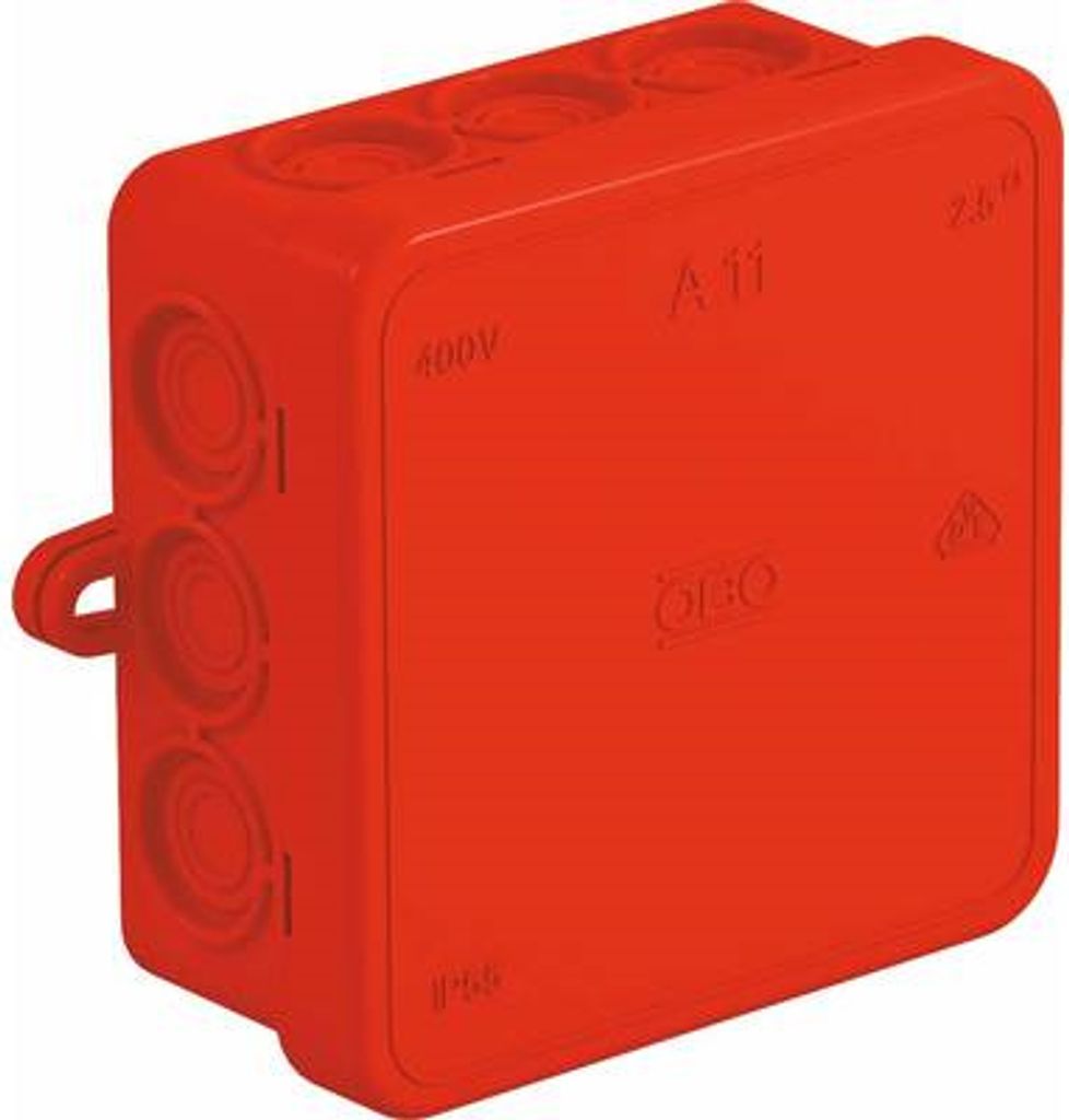 Vertr Kabelabzweigkasten 85x85x40 PE rot A 11 H (2000164)
